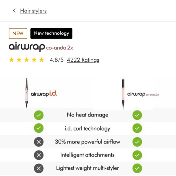 Dyson Airwrap Co-2x multi-styler and dryer Straight + Wavy Pink/Rose Gold, NEW - Picture 2 of 7